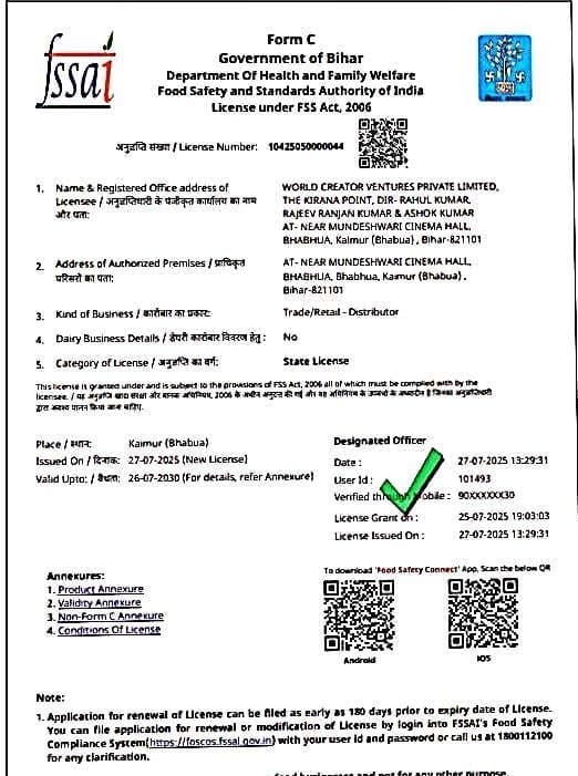 Preview of the FSSAI Food Licence